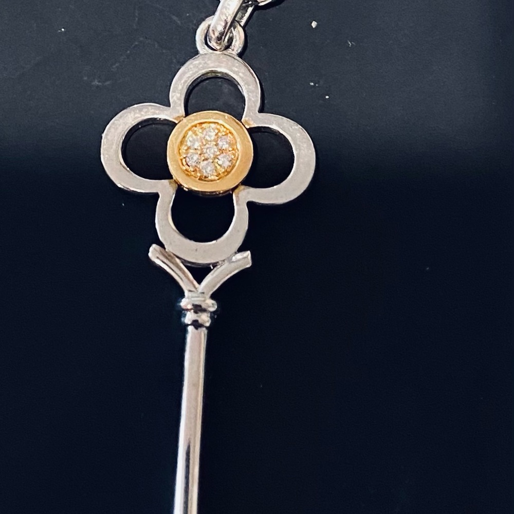 14kt Diamond,SS,30”inch sterling sil necklace